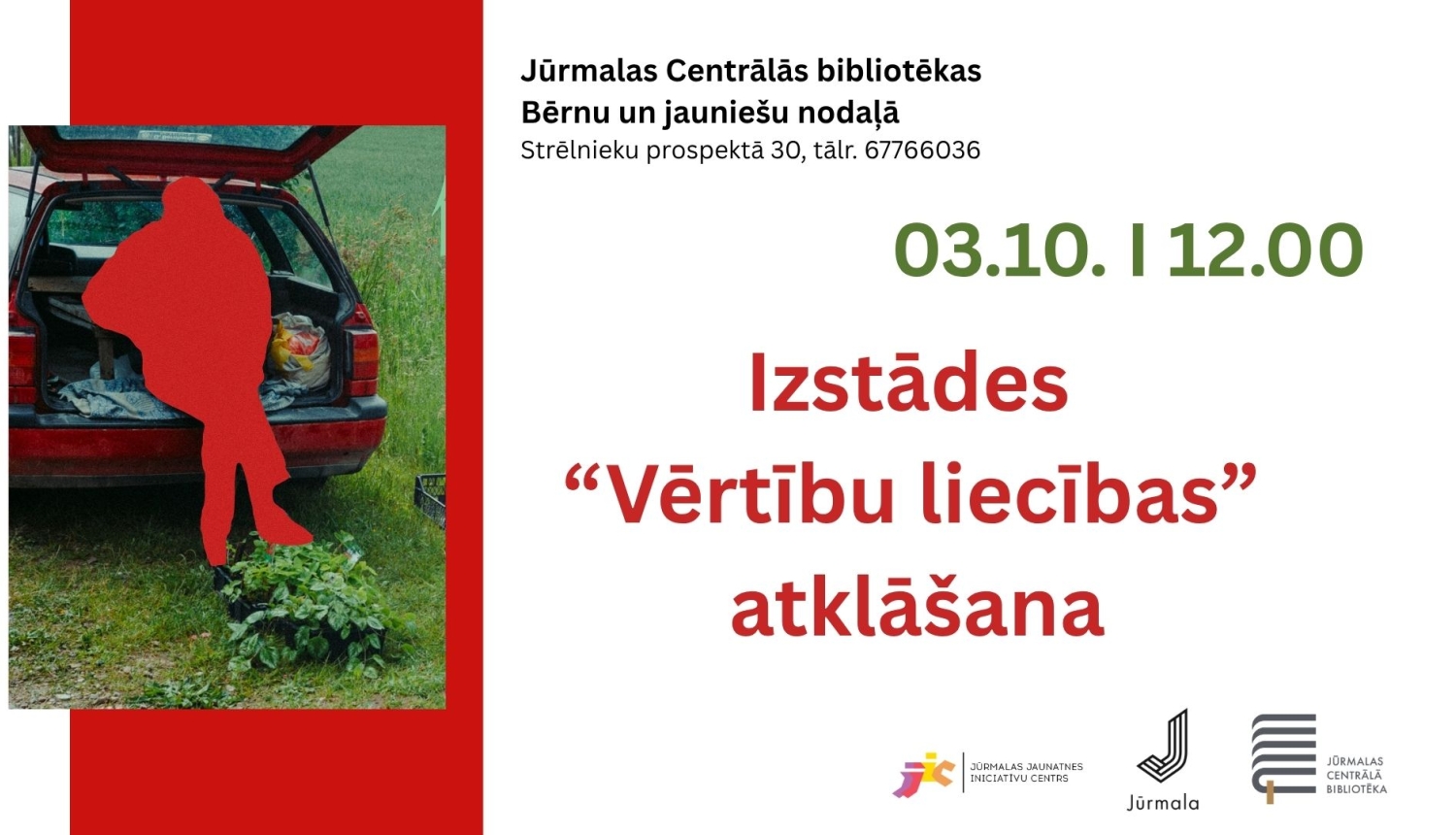 Pasākuma afiša: Izstādes „Vērtību liecības” atklāšana Jūrmalas Centrālās bibliotēkas Bērnu un jauniešu nodaļā 3. oktobrī plkst. 12.00.